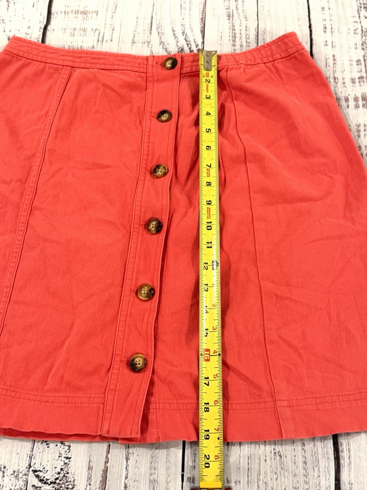 Vintage Orvis Women&rsquo;s 12 Coral Button Up Academia Skirt Made In Honk Kong Cotton