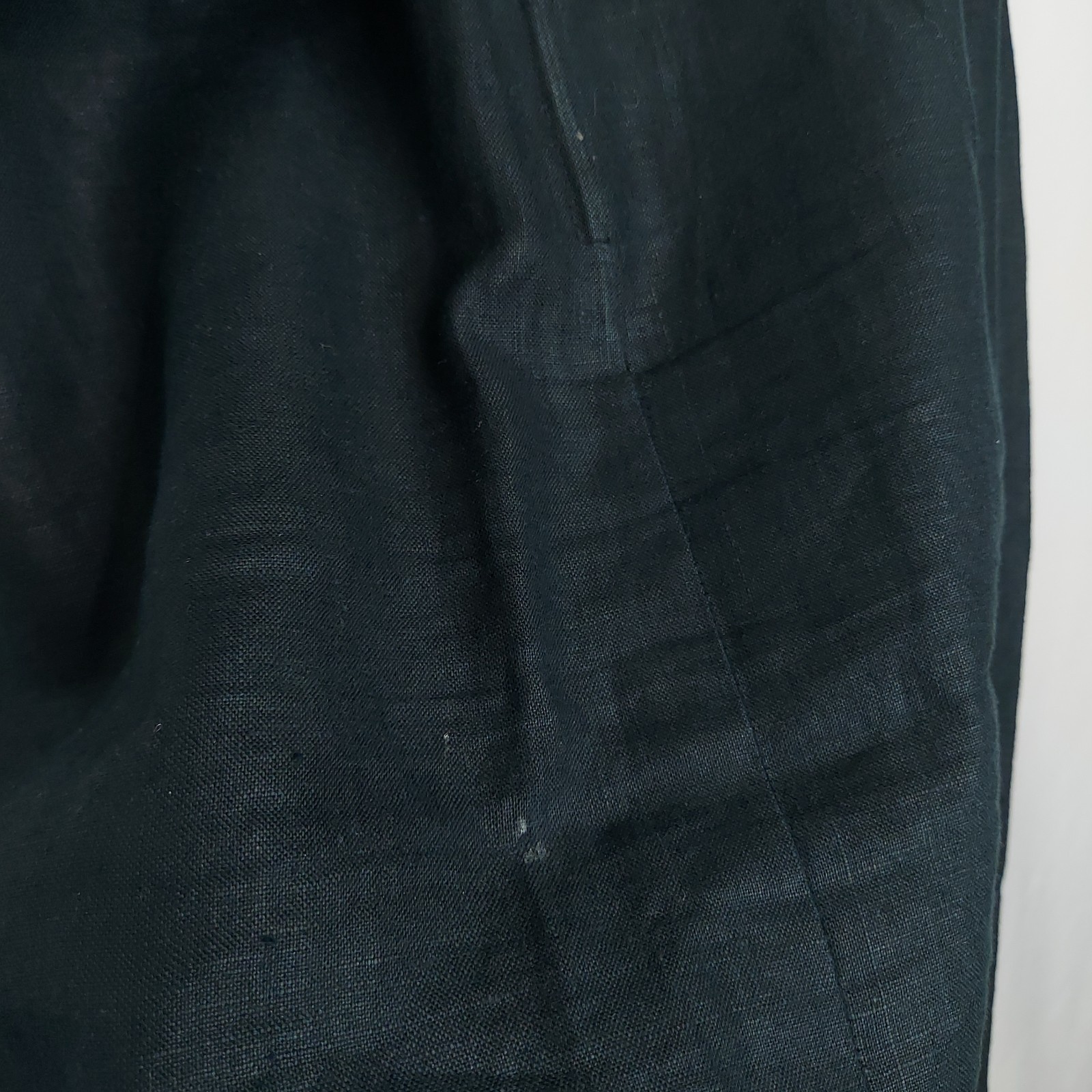 Linen Suit Double Breasted Jacket Blazer Pencil Skirt Off Black Green Vintage