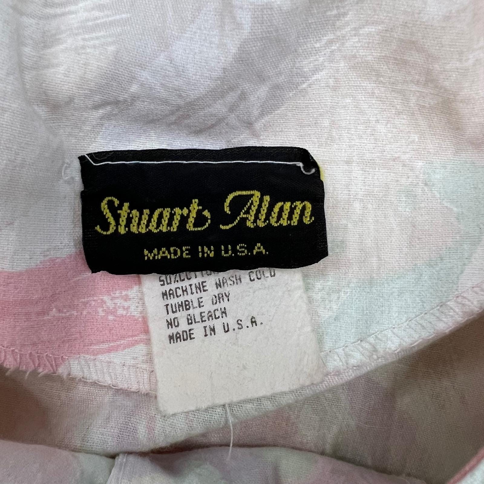 Vintage Stuart Alan Womens Belted Pastel Floral Dress | Size 14 |Office Feminine