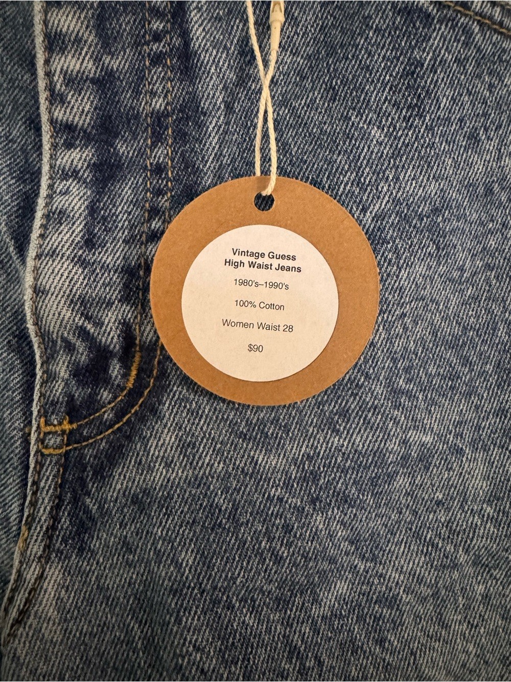 Authentic Vintage 90’s Guess High-Rise Women&rsquo;s Blue Denim Jeans 0050