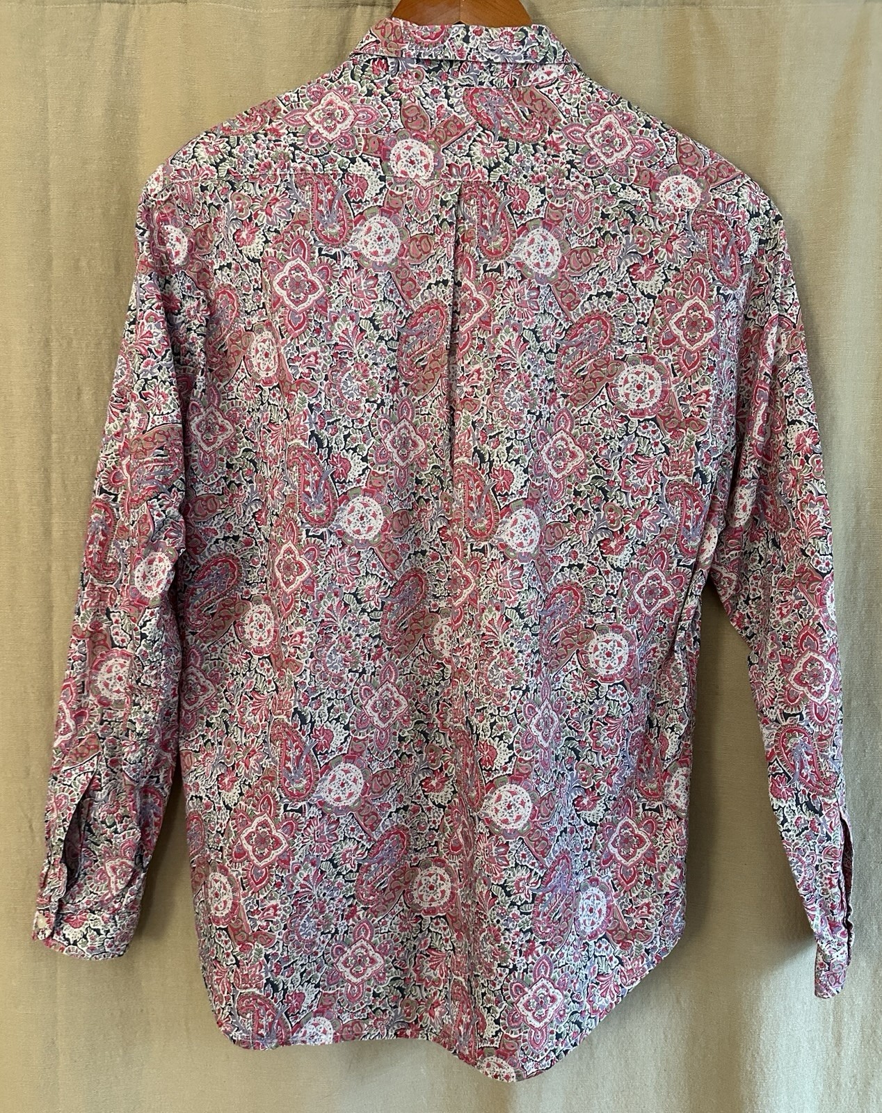 VTG Cacharel SzM Cotton Pink Floral Paisley Shirt La Chemiserie France 80s