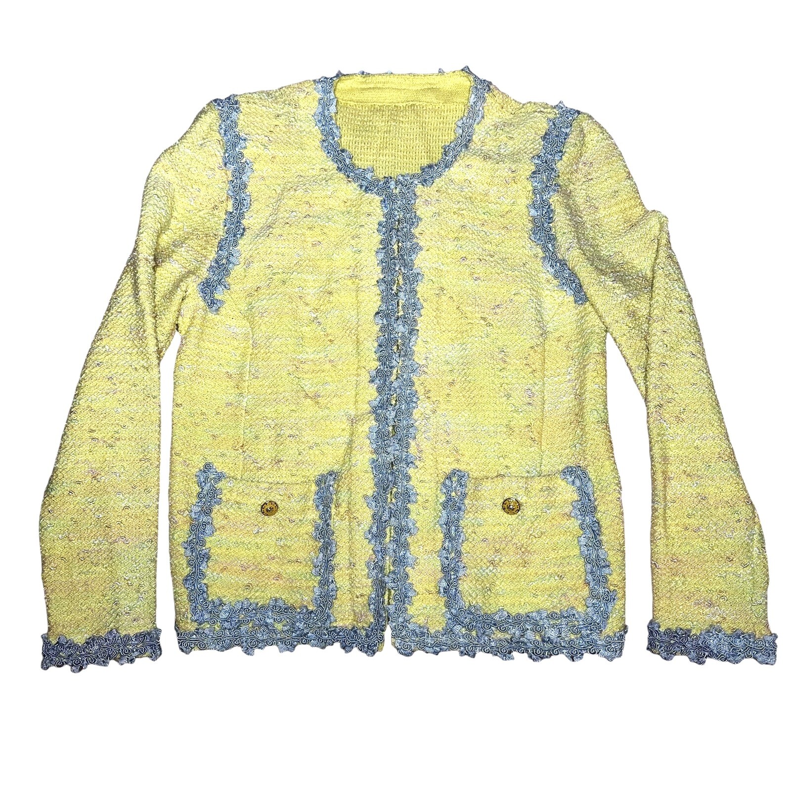 Vintage 1960’s Handmade Blazer Jacket Cardigan Pastel Tweed Jackie O Kennedy S/M