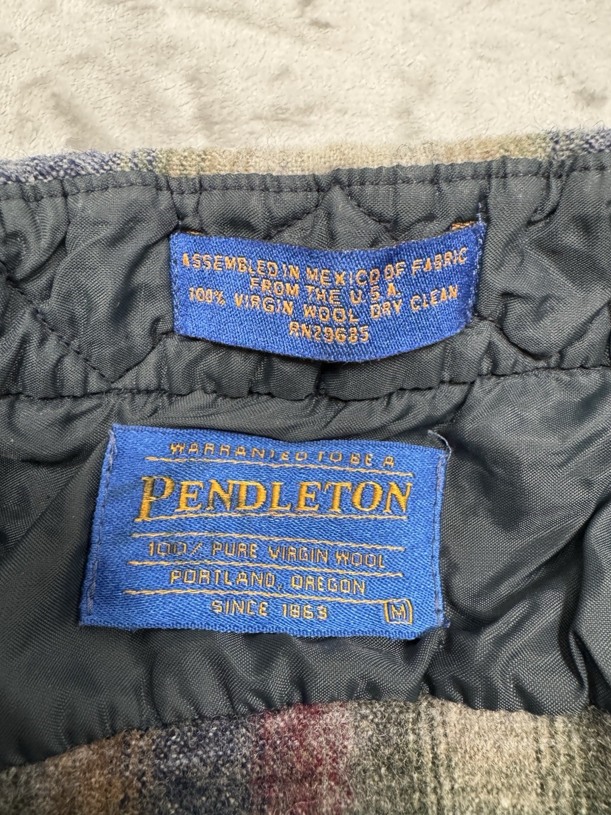 Vintage Pendleton Board Shirt Womens Medium Pearl Snap 100% Wool Western 90s