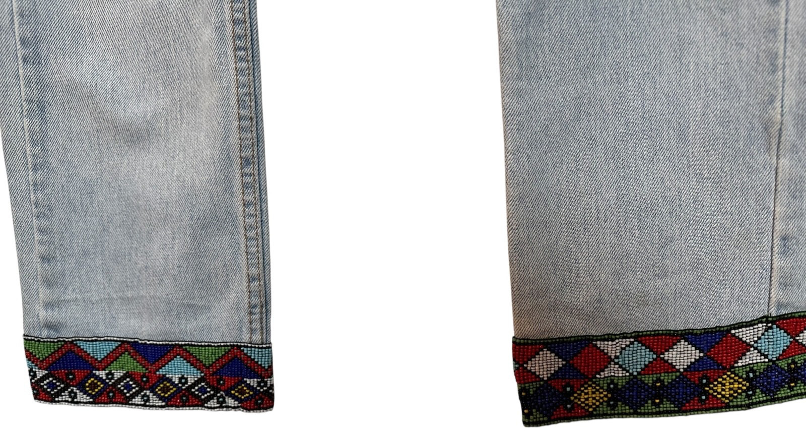 Vintage 1990’s Buzz 18 Beaded Levi’s 505 Jeans Women’s Embellished Upcycled 6 S