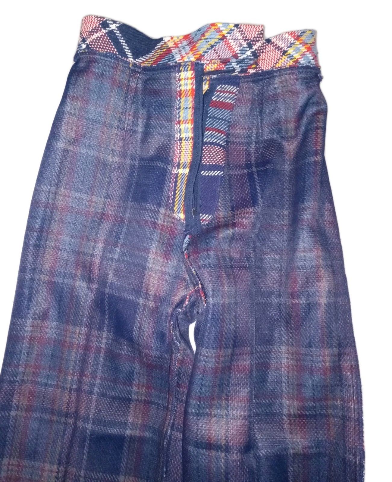 Vintage Bobbie Brooks Bell Bottom Flare Pants Plaid 6 XS 26 X 28.5 Retro Hippie