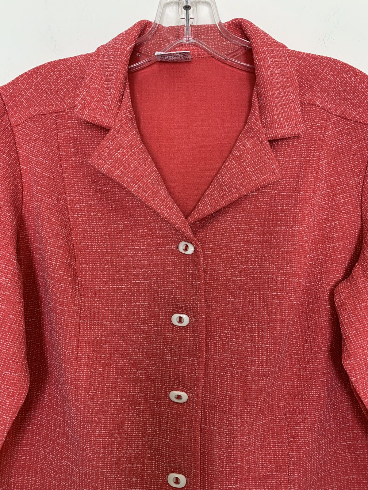 VTG 70s Red Polyester Tailored Jacket Blazer M MEDIUM Flaw Graff Californiawear