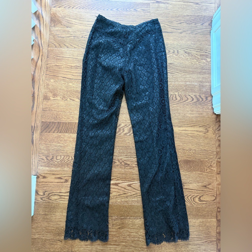 BAZAR DE CHRISTIAN LACROIX Lace Pants Black Vintage Whimsigoth Maximalist 42