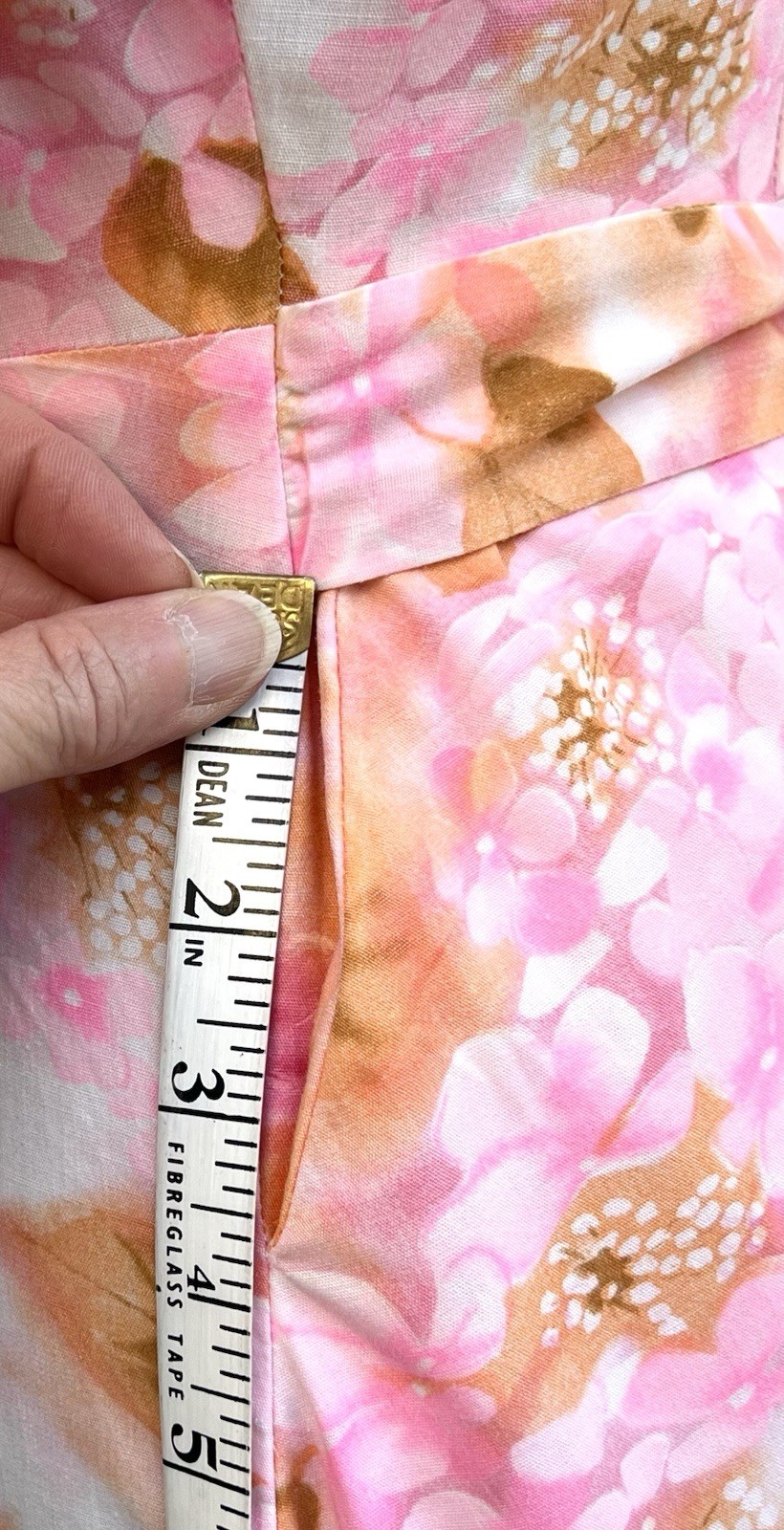 50s 60s Glamour Hostess Gown Floral Cotton Dogwood Print Fredericks of Hollywood