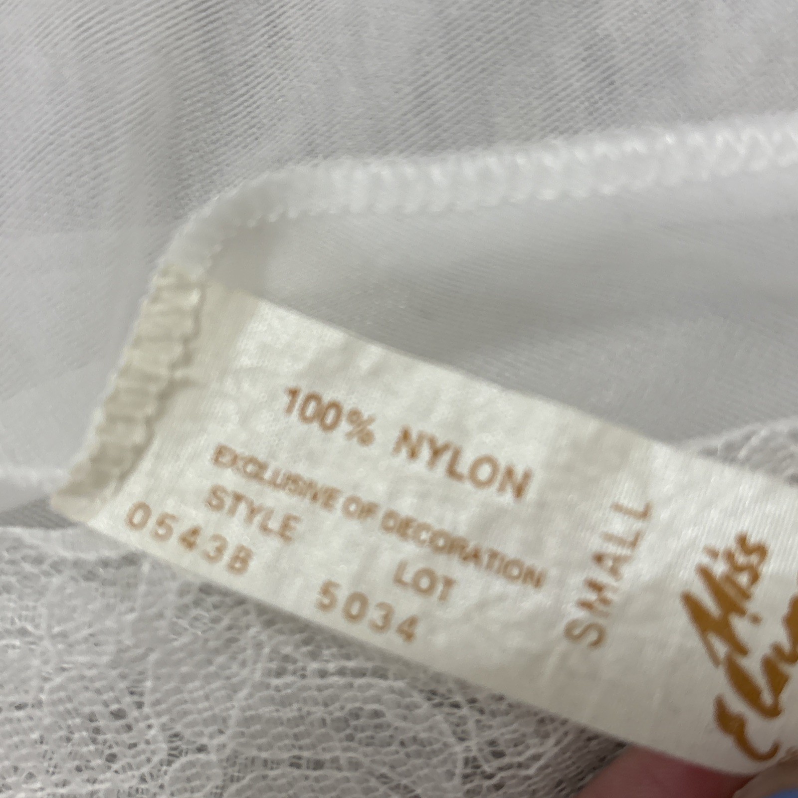 Vintage Miss Elaine Sheer Nylon Lace Peignor Robe Small 70’s 80’s