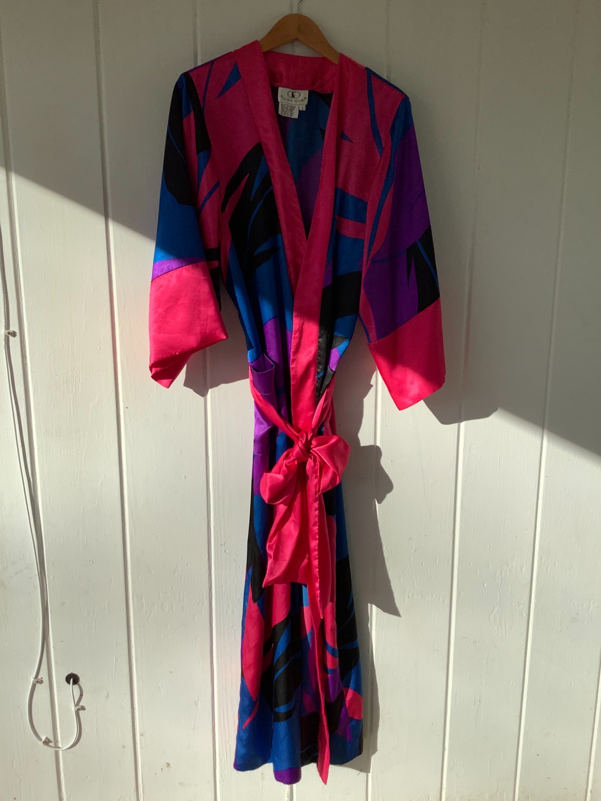Flora Kung Robe Retro Vintage Funky Retro Gown Purple Blue Pink SMALL