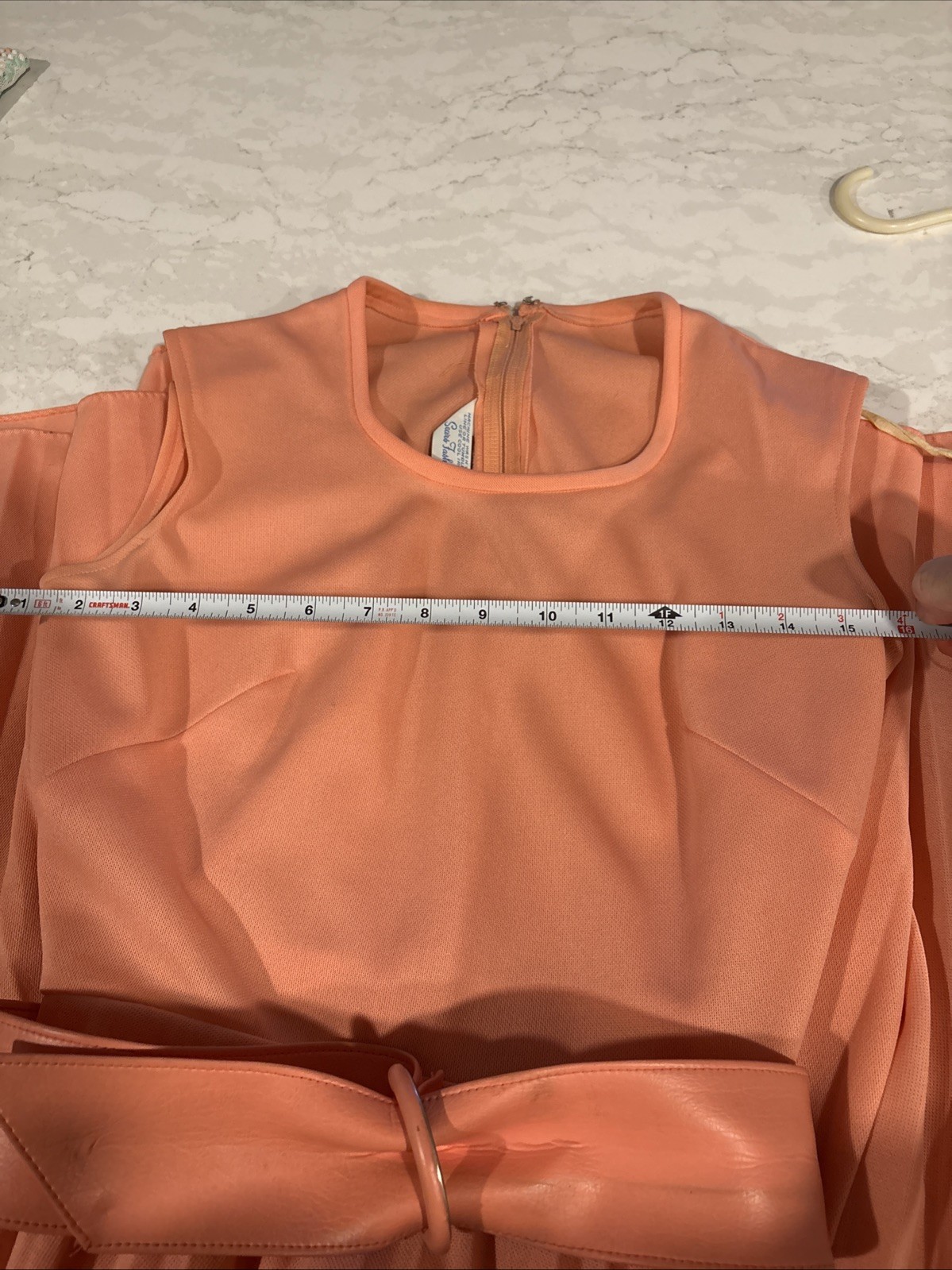 Vintage 60-70s Sears Dress Set Peach Jacket Belt ILGWU USA