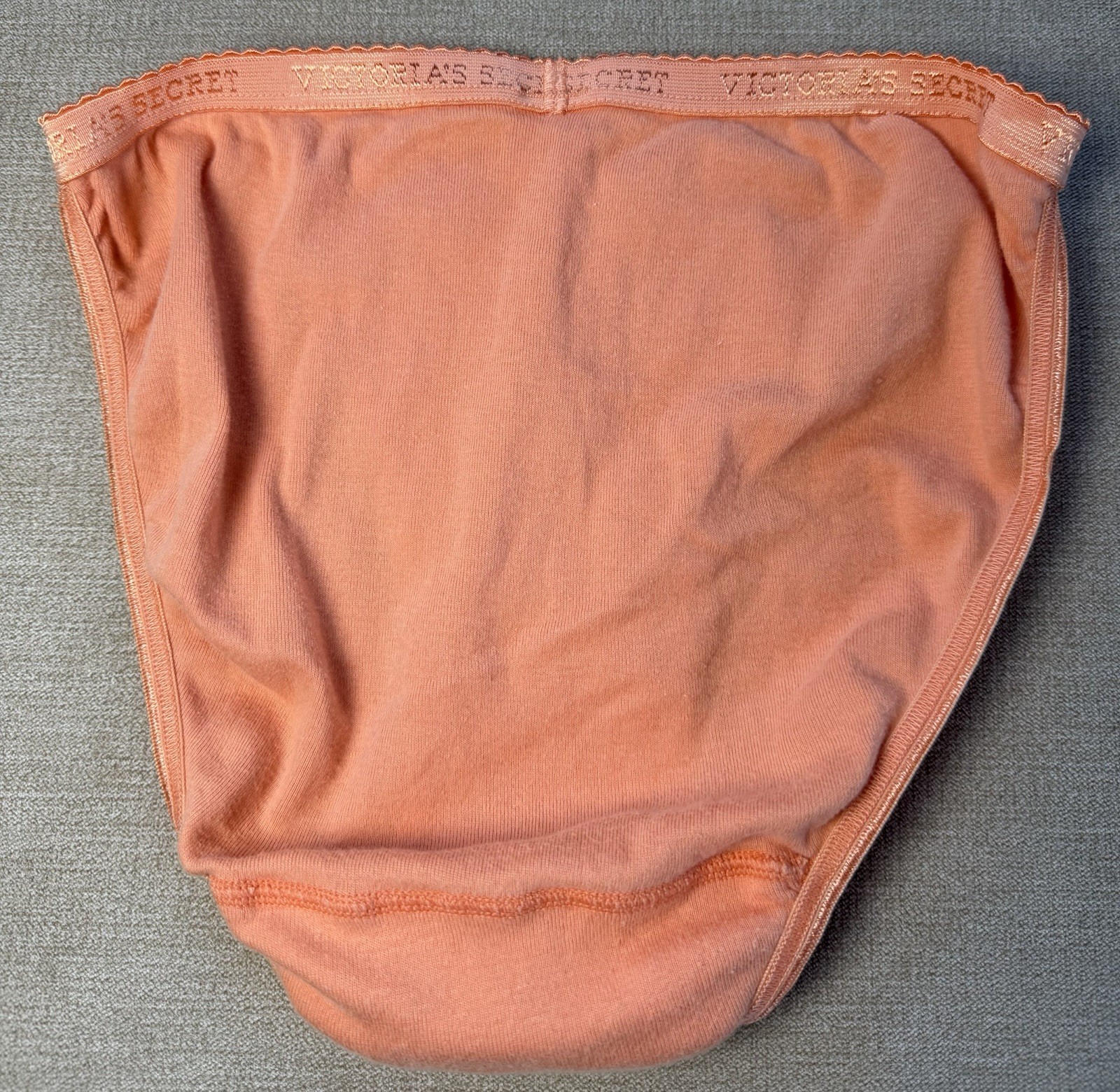 Vintage Victorias Secret Signature Waistband String Bikini Small Solid Orange