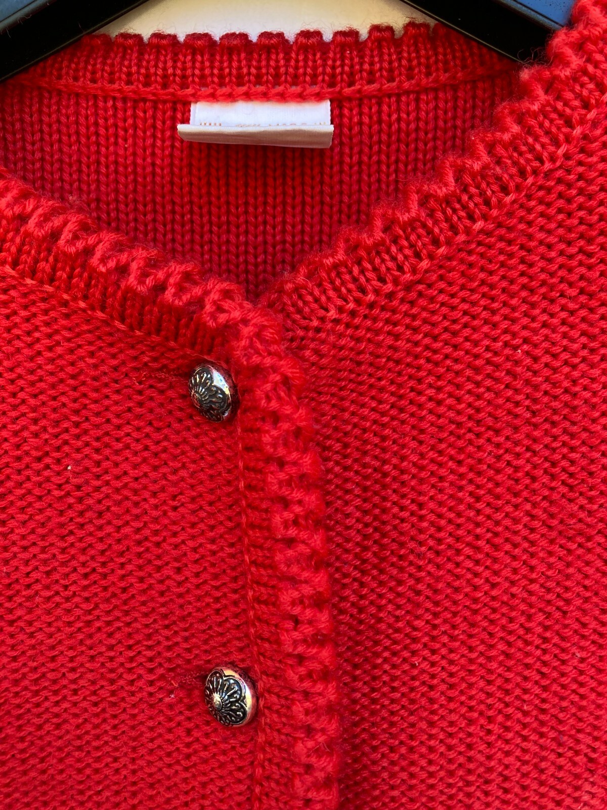 Vintage KOBLEDER STRICKMODE Red Knit Sweater sz 8 Made in Austria BxJ