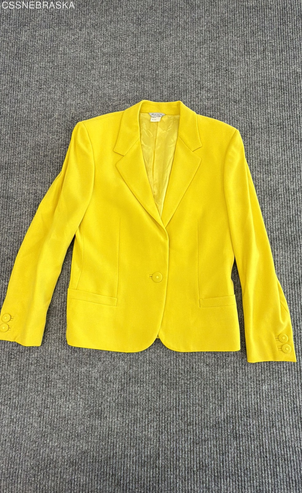 Vintage 90s Gianni Versace Couture Women&rsquo;s Yellow Single Button Blazer Sz 10