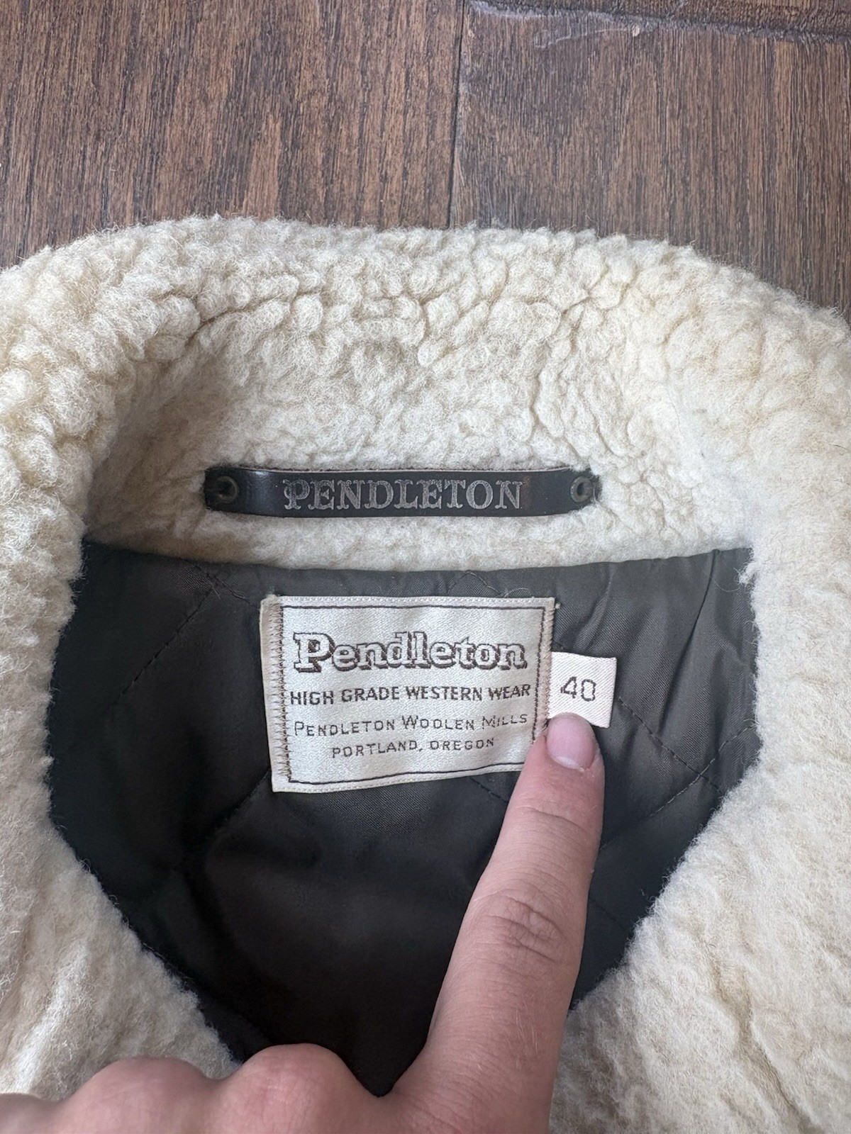 Vintage 70s Pendleton Chief Joseph Harding Aztec Wool Coat Shearling Collar