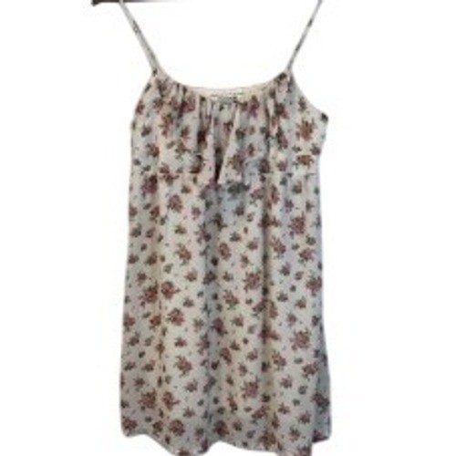 VINTAGE 1990s Y2K Forever 21 Beige Floral Babydoll Mini Dress Size Medium