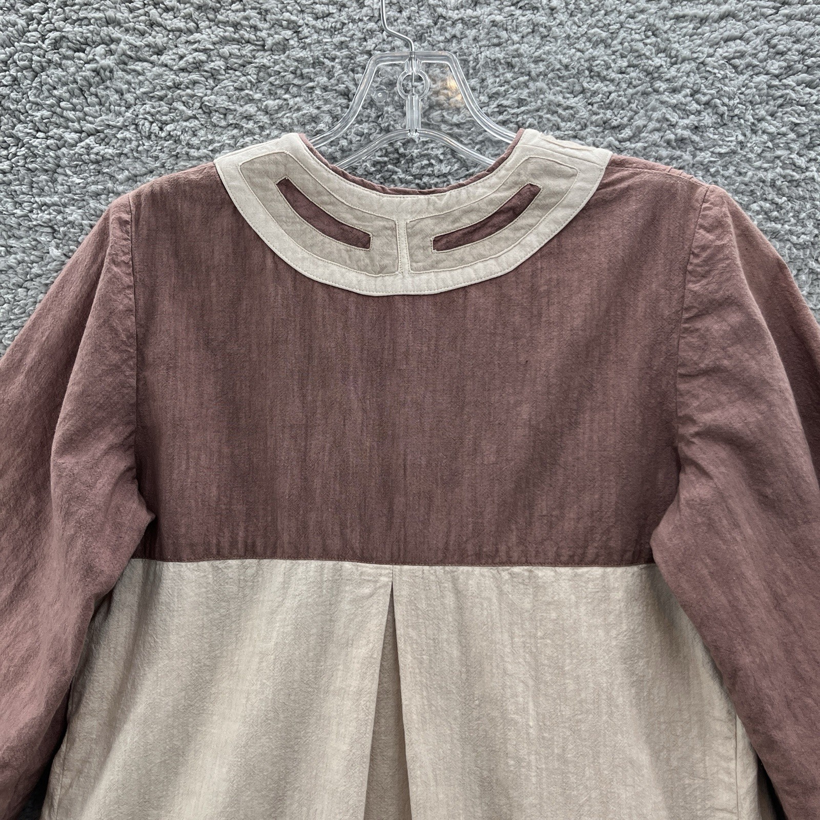 VTG 70s Sergio Bustamante Dress Large Tan Mexican Hippie Peasant Boho Maxi