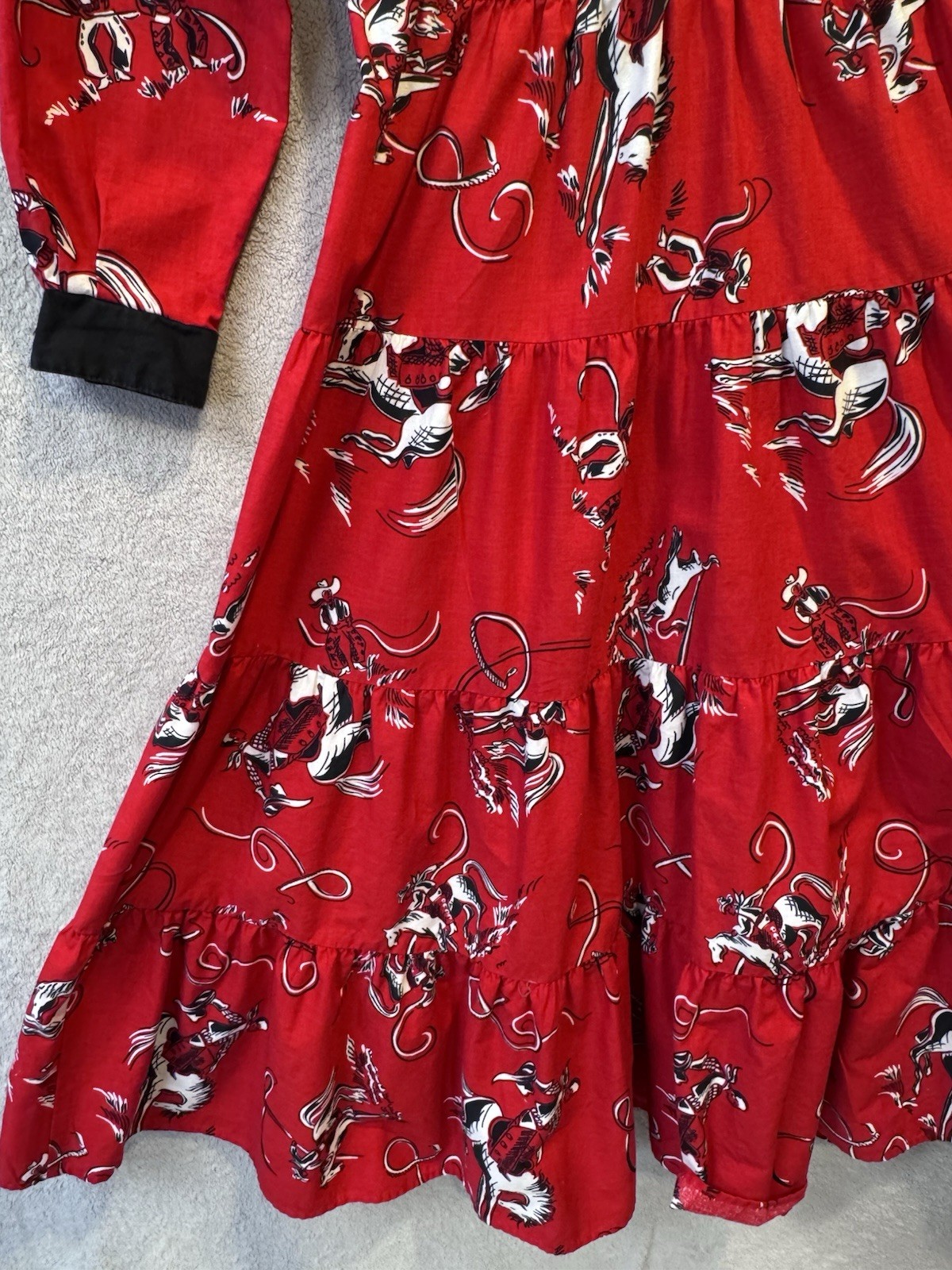 VTG Circle T Marilyn Lenox DRESS Rodeo Equestrian Cowgirl Western Cotton S/M 80s
