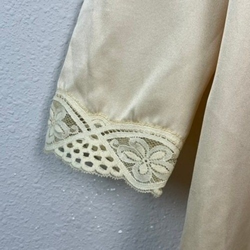 Lily of France Vintage Nightgown Womens M Yellow Satin Lace Grandmacore