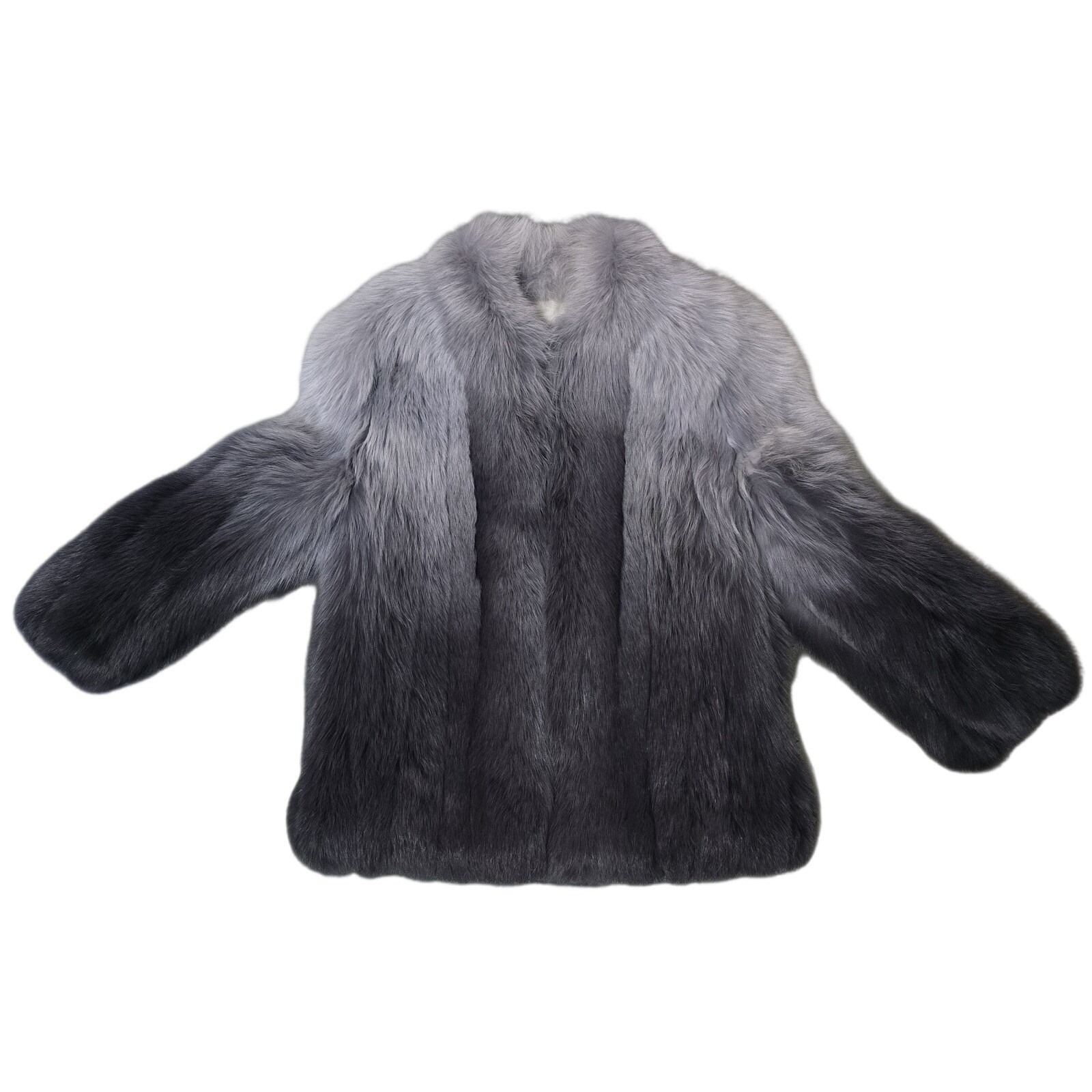 Vintage Ombre Silver Fox Fur Jacket, Impeccable, Flawless , Girls Deserve Fur