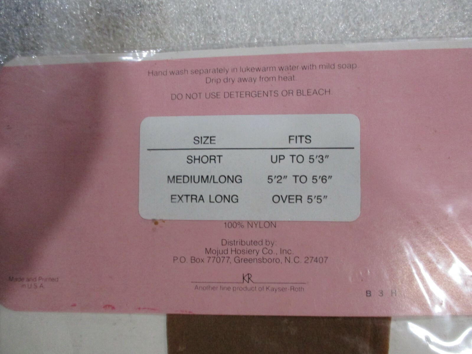 1 PR VINTAGE MOJUD RT STRETCH MESH SHEER NYLON STOCKINGS SZ MED/LONG BEIGE