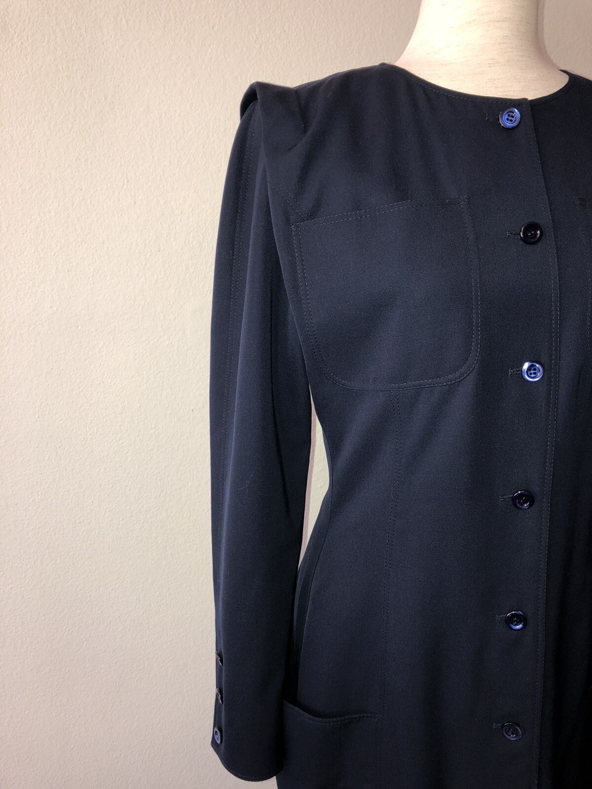 Vintage &rsquo;80s Emanuel Ungaro Parallele Avant Garde Midi Dress Shift Pockets Large