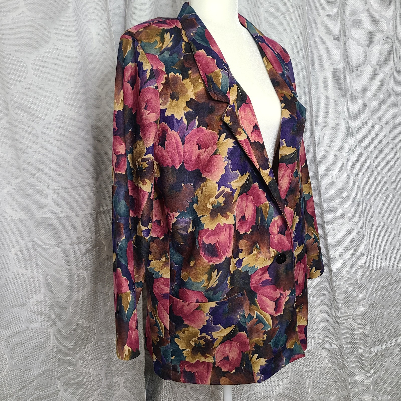 Vintage Joanna Floral Single Button Blazer Jacket Size Women’s Size Medium
