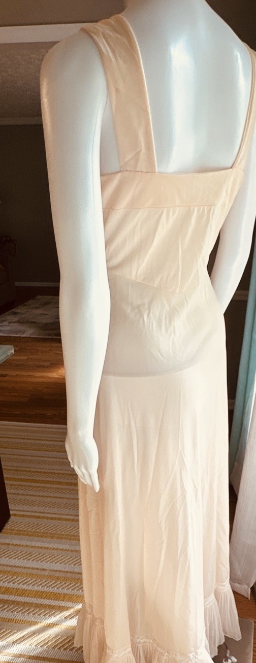 Van Raatle Lingerie Transparent Long Gown Small Vintage Blush Pink Timeless