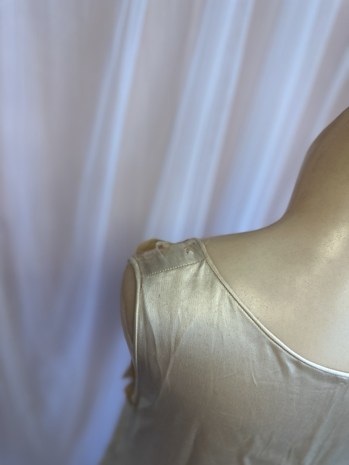 Vintage Antique 20s Flapper Wedding Dress Ivory Lace Drop Waist As Is S