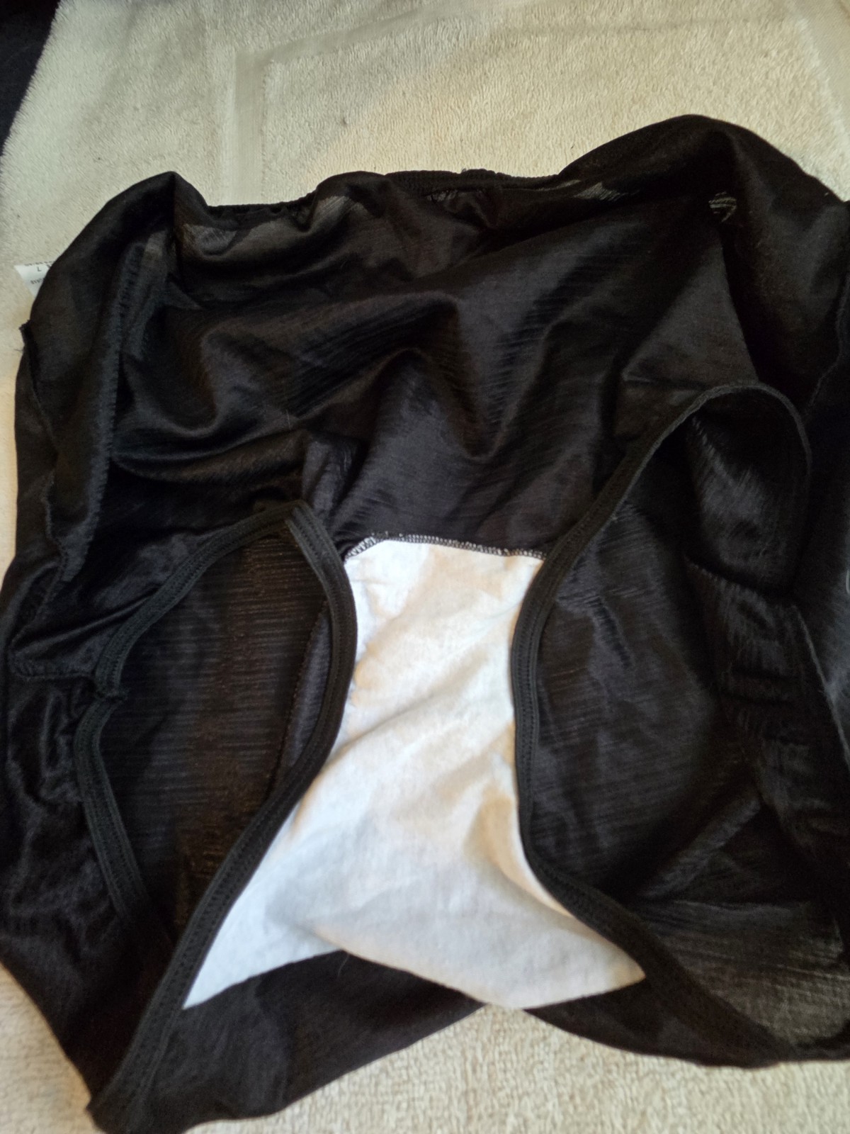 NWT Vintage ILISE STEVENS Essentials Black Nylon Women&rsquo;s Brief Panties Size L 7