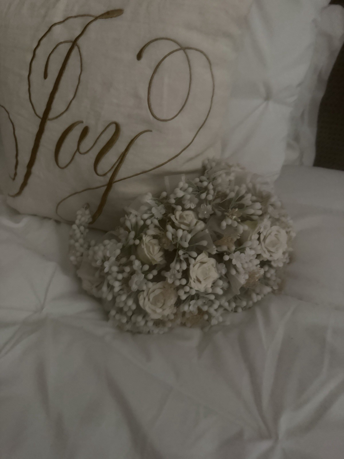 Vintage Antique French Wax Flower Bridal Bouquet