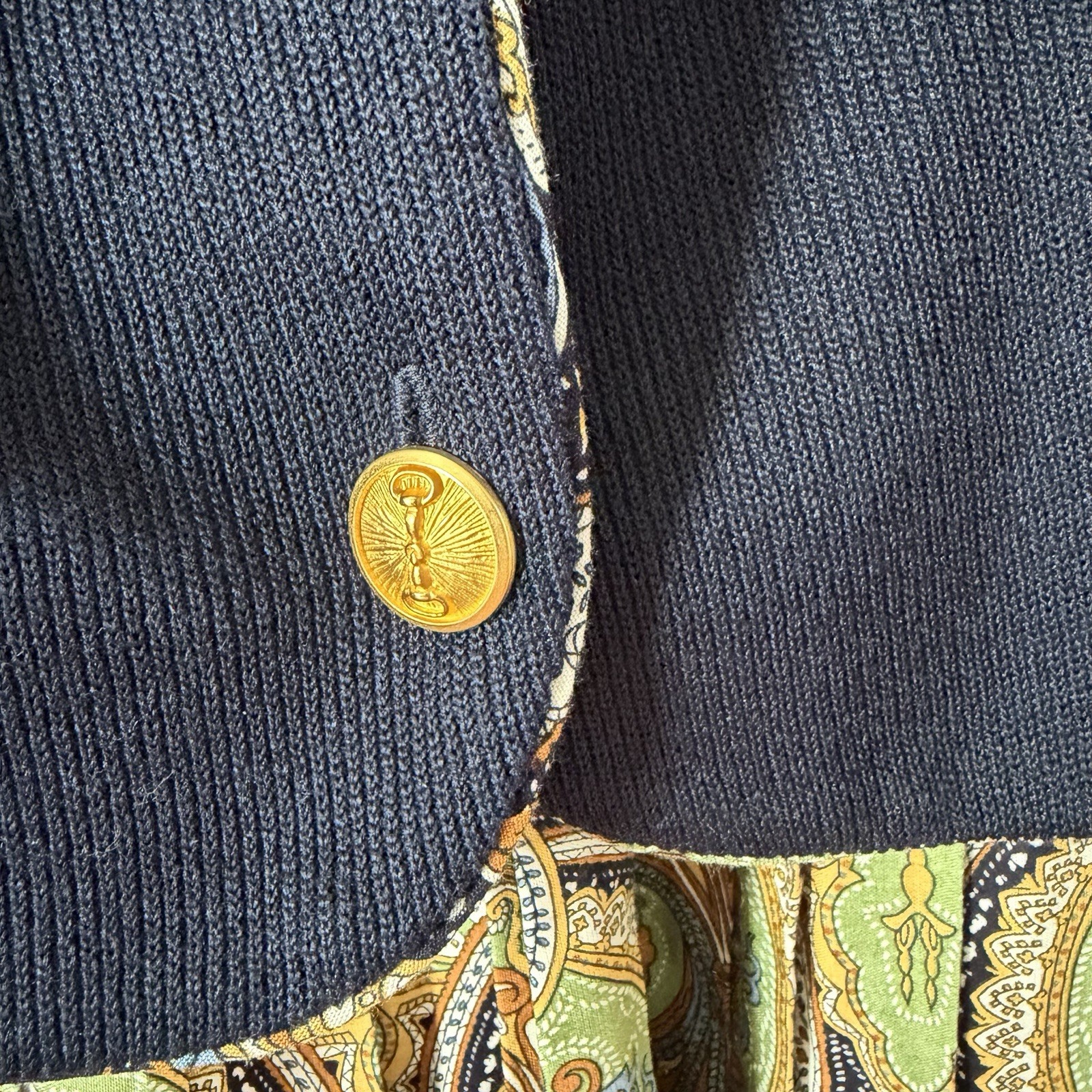 Jeffrey & Dara Vintage 3 Piece Set with Paisley Trim & Gold Buttons Size 14 NWT
