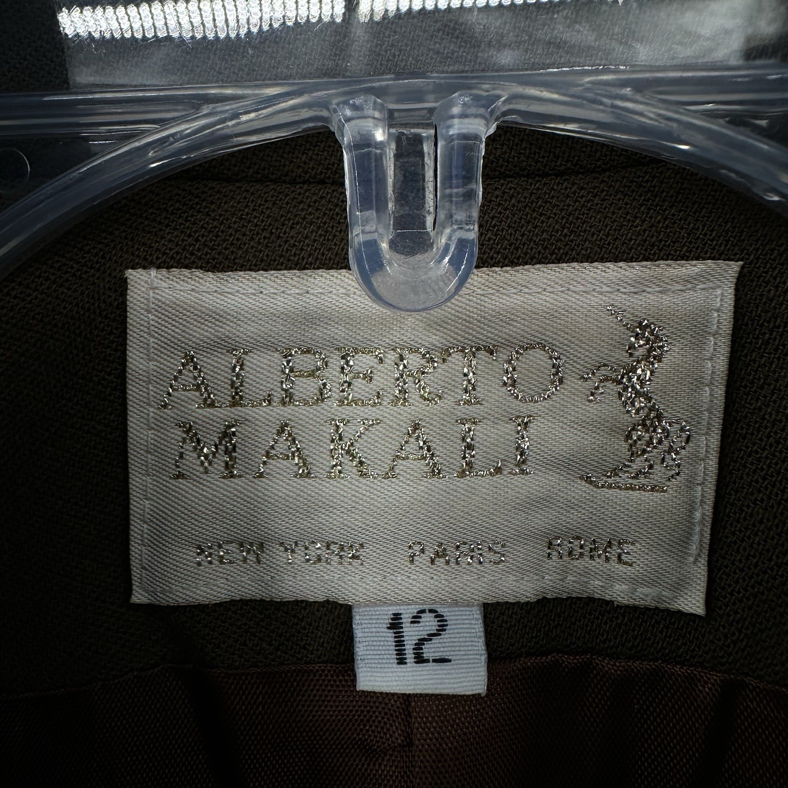 vintage 90s ALBERTO MAKALI blazer jacket dress olive green LARGE military luxe
