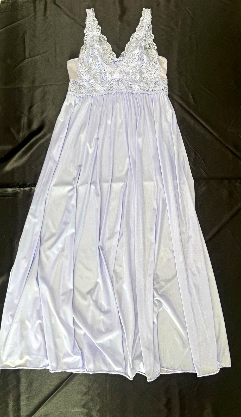Vintage Shadowline Lilac Lace Trim Full Slip Lingerie Slip Nightgown Style