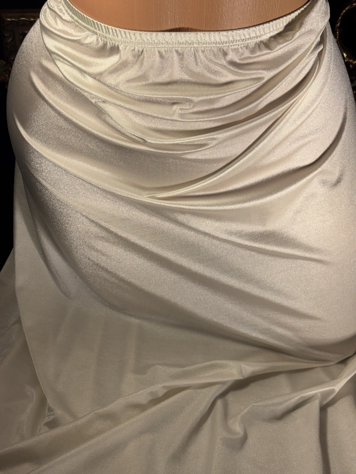 Vtg Silky SHINY SLIPPERY SHINY DRESS SLIP HALF SLIP SLIPPERY SKIRT SLIP 3X 52&Prime;