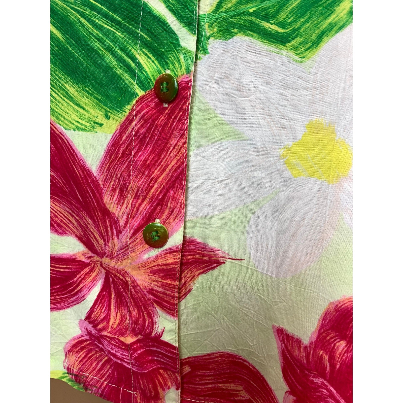 80s 90s Jams World Button Up Crop Blouse | Bright « Orchadia » Floral Pattern