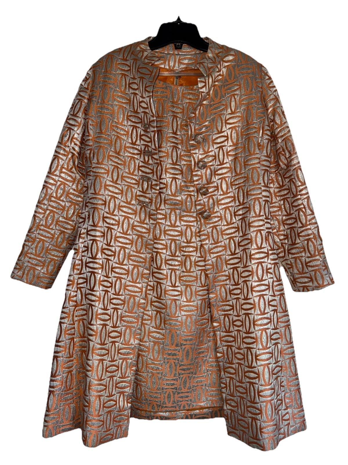1960s MALCOLM STARR DESIGNER Vintage Metallic Jacquard Mod Dress + Jacket Set SM