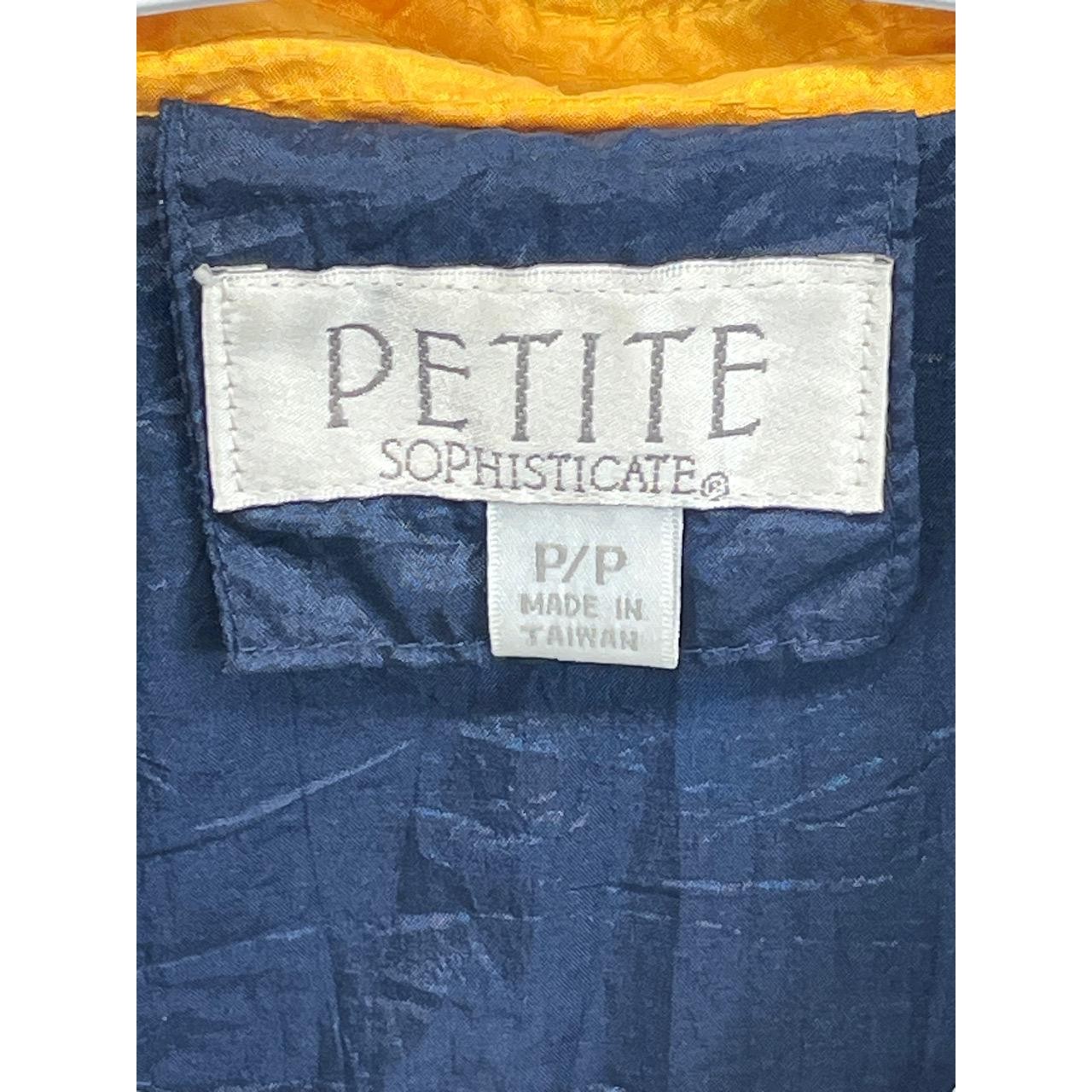 Vintage Petite Sophisticate Multicolor Womens Golf Crest Hooded Windbreaker P/P