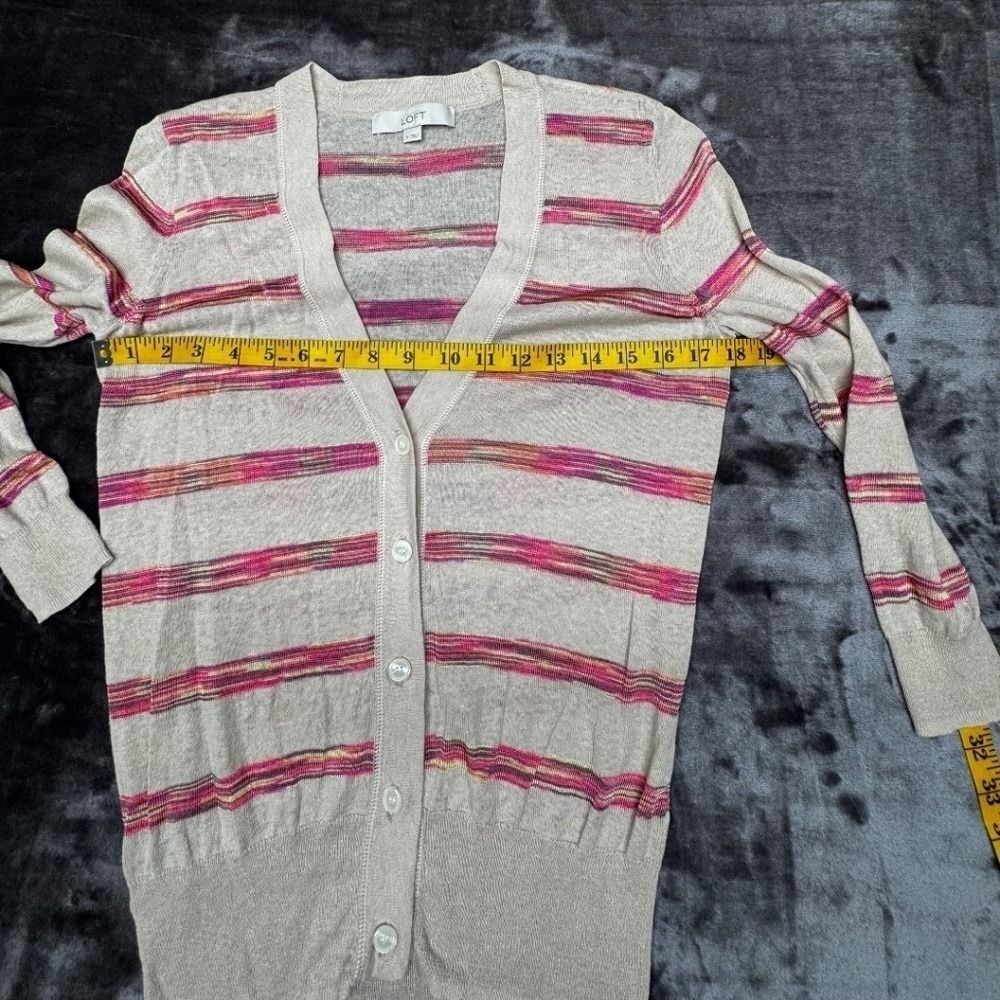 Loft retro-inspired~preppy vibe Multicolored Lightweight Cardigan