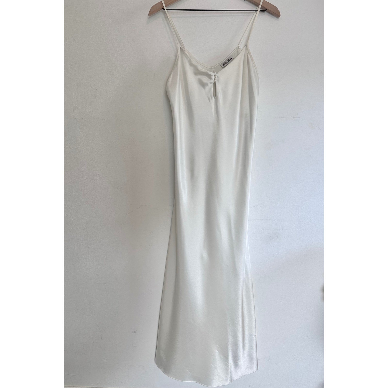 Vintage Miss Dior Ivory Satin Slip Dress Romantic Quiet Luxury Minimalist Glam