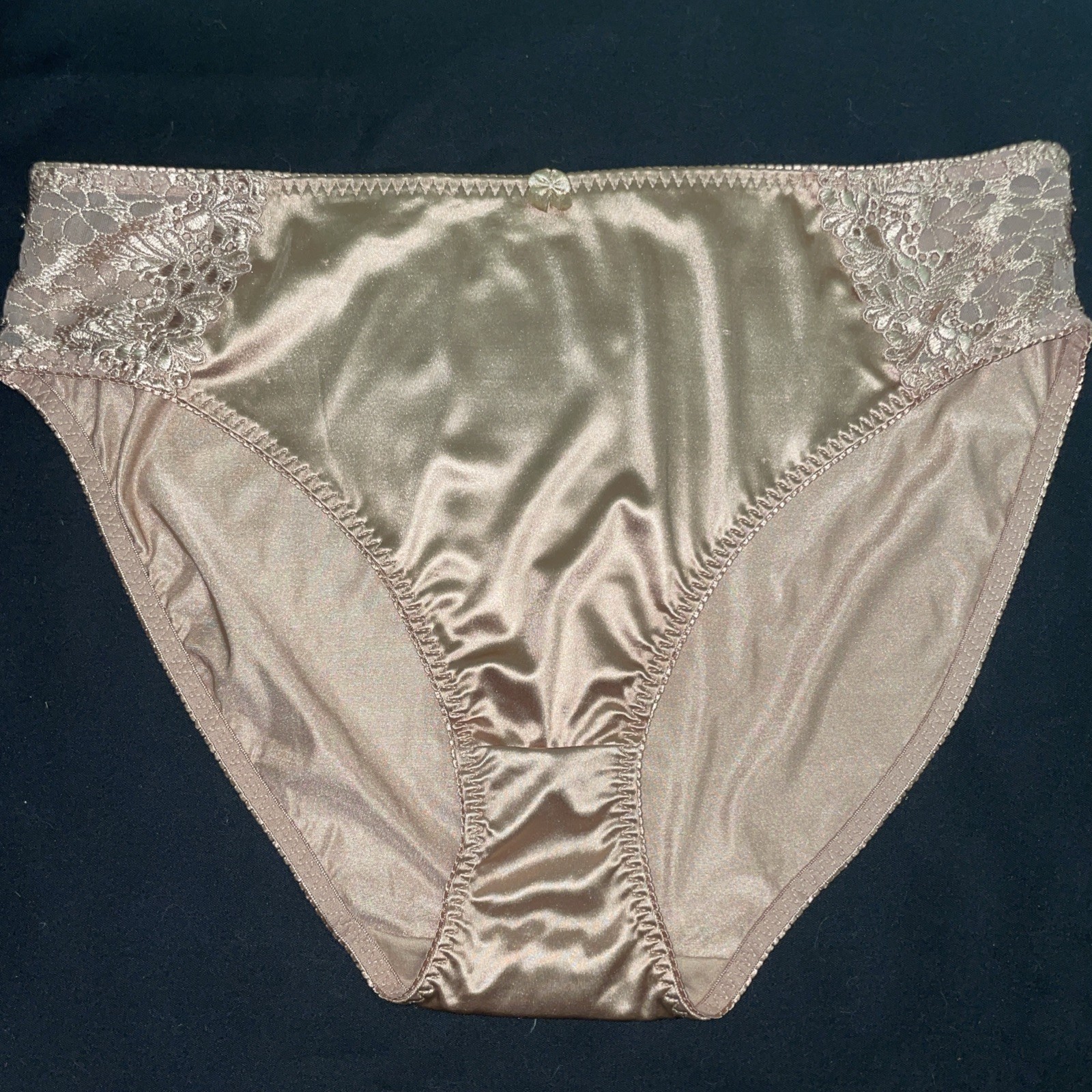 Delta Burke Panties Plus 10/3X Copper Glossy Satin Second Skin VTG hi-cut Sissy