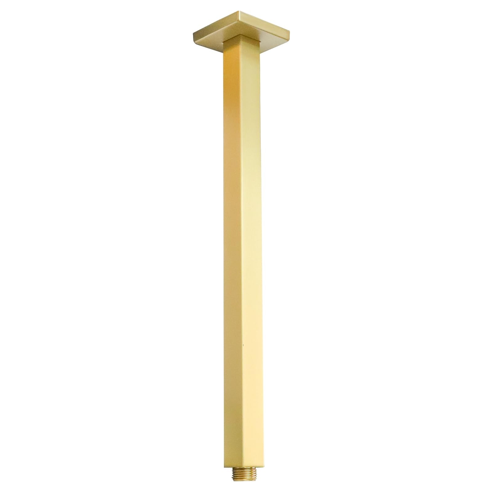 Brushed Gold 16&Prime; Shower Arm w/ Flange & Tape for High Ceiling/Fixed Rainspray