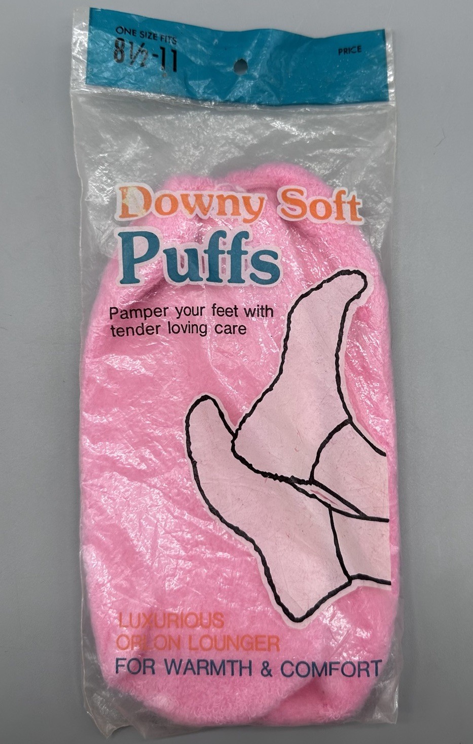 VTG Bootie Socks Womens Pink Downy Soft Puffs Made USA Size 8.5-11 New Old Stock