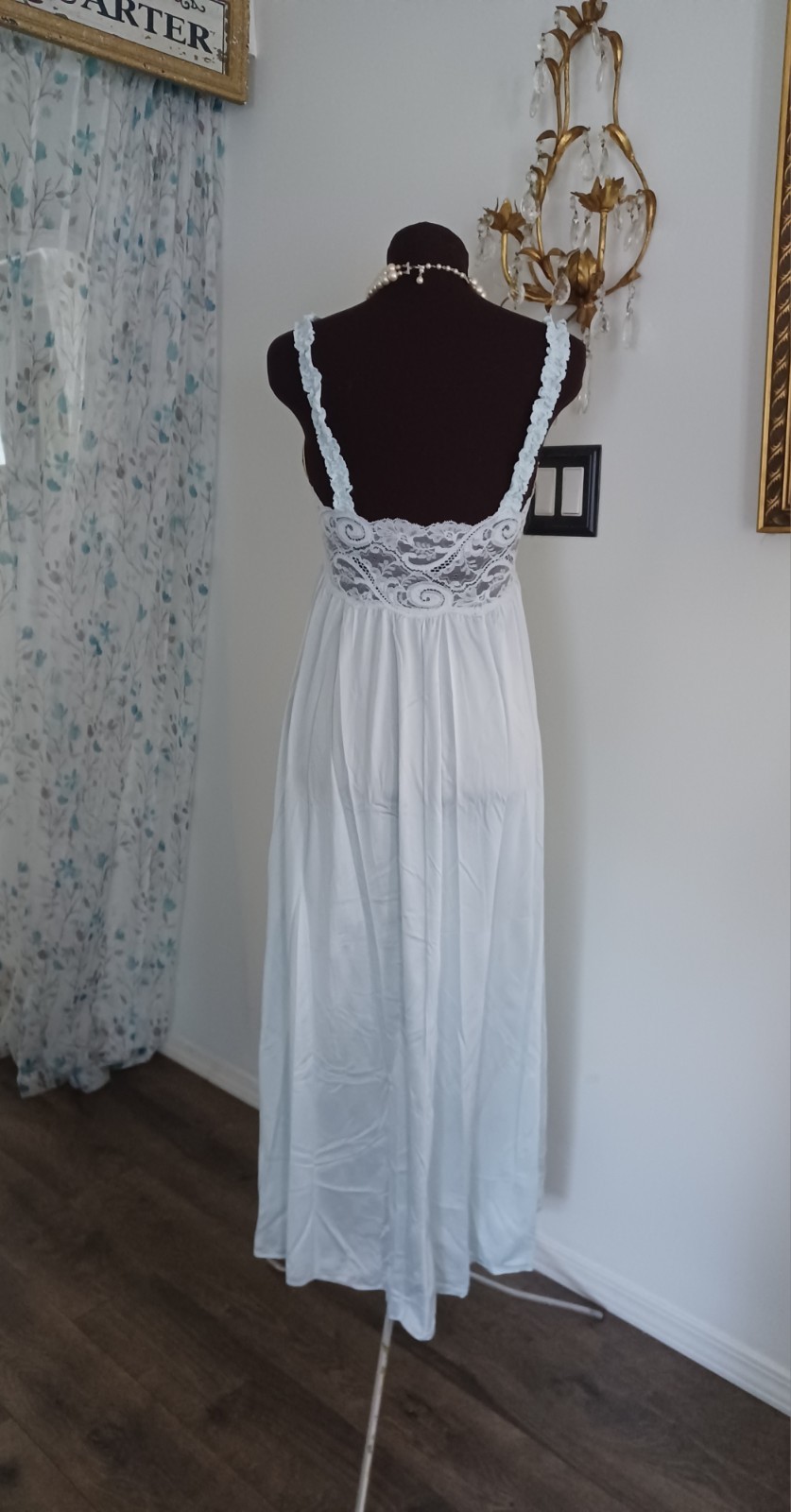 Vintage Olga Nightgown Dress Powder Blue Gorgeous 92040 Sz S-M 120  » Hem Sweep