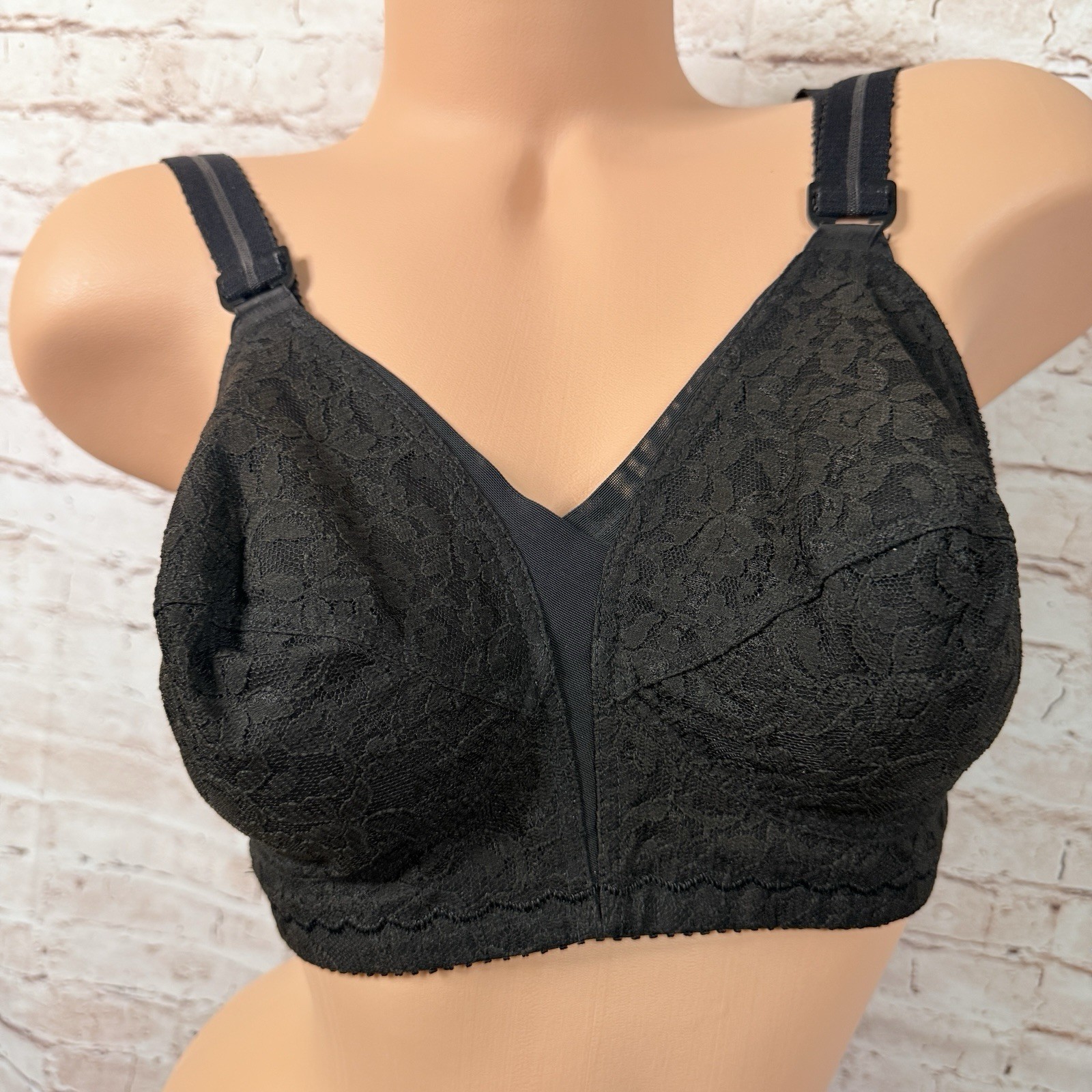 Vintage Sears Bra Black Wireless Unlined Pin-up Sweater Bra Cotton Lace 50&rsquo;s 34D