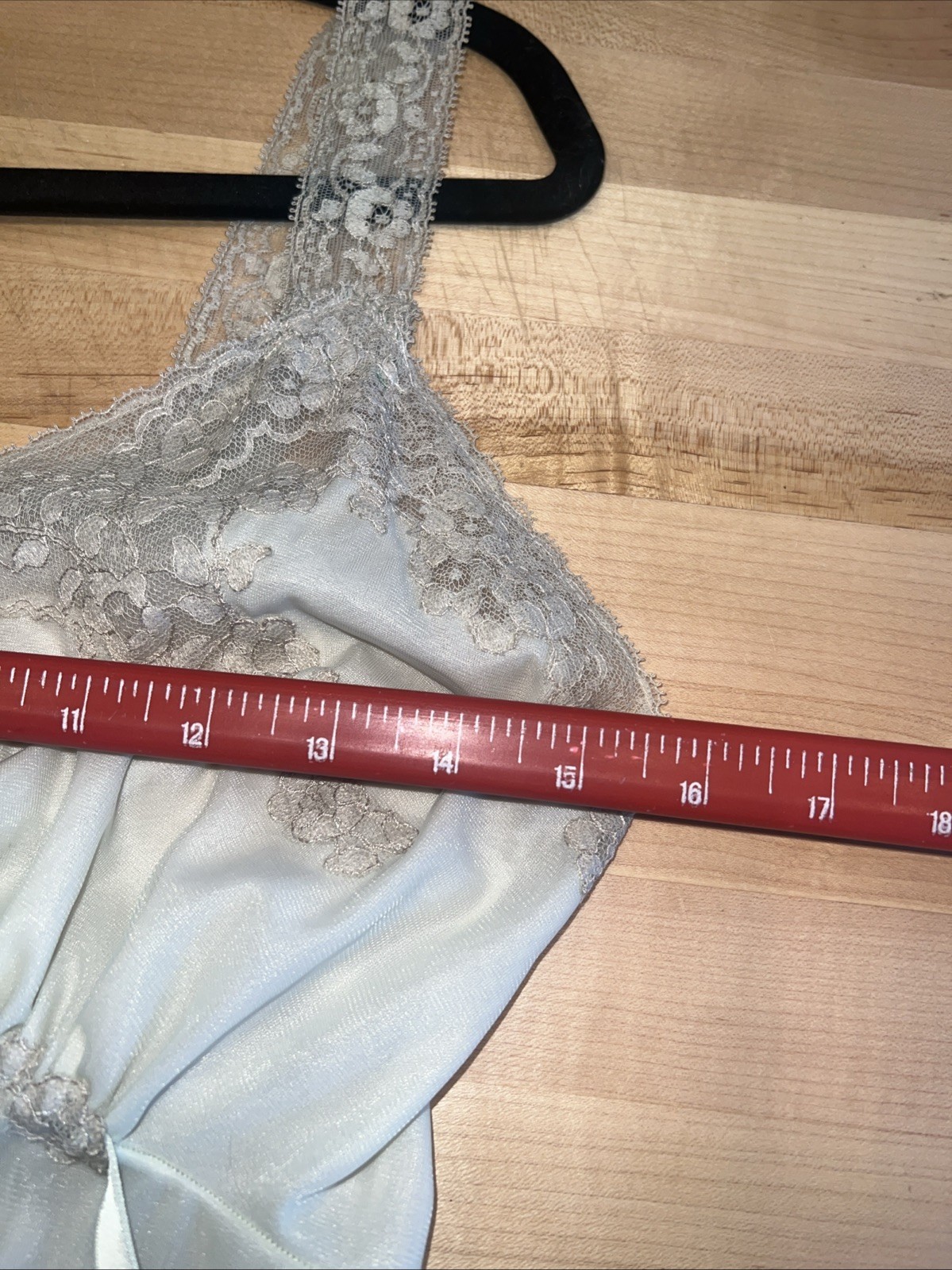 Vintage Sheer Chiffon Lace Subtle Green Nightgown Beige Lace Trim S 50’s