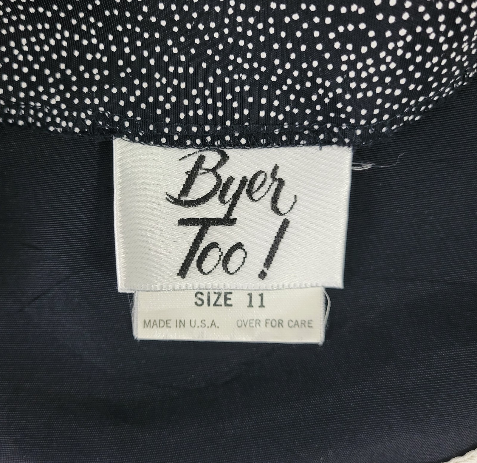 Vintage Byer Too! Black & White Dropped Waist Sheath Dress Size 11