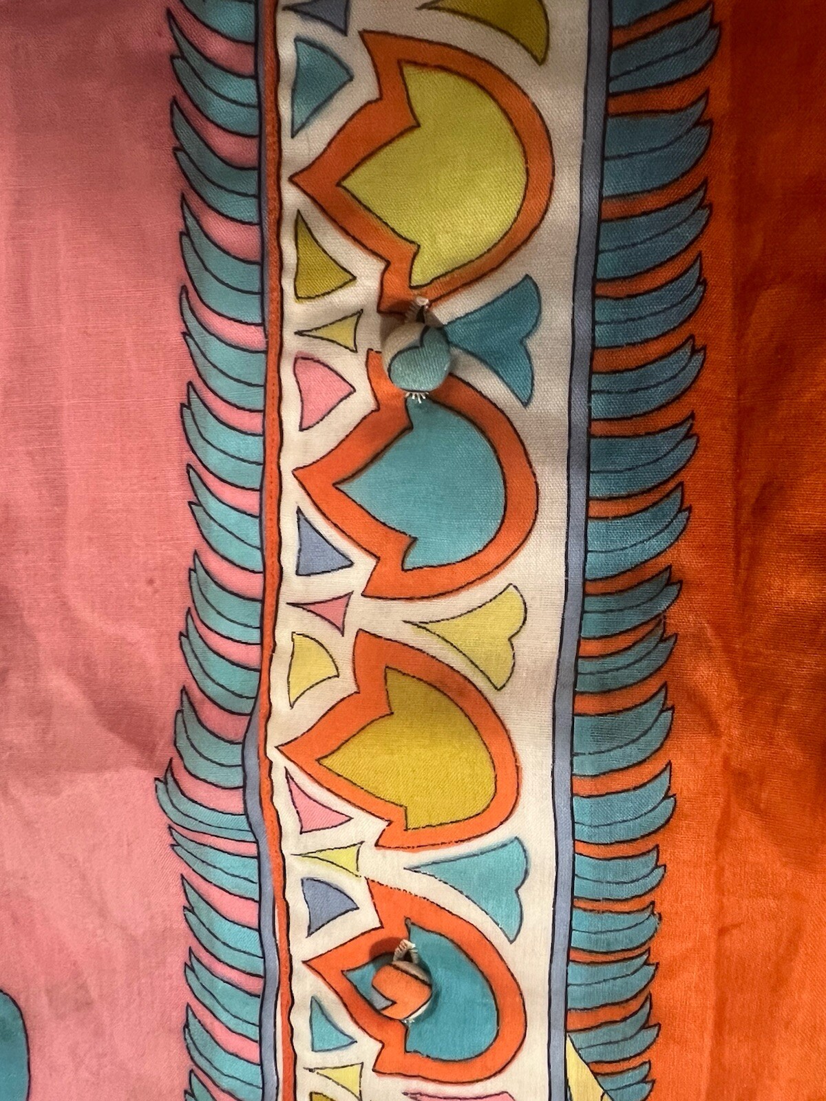 VINTAGE 1970s EMILIO PUCCI Top Cotton Blouse Vtg 8/Small Pink Rare Mint