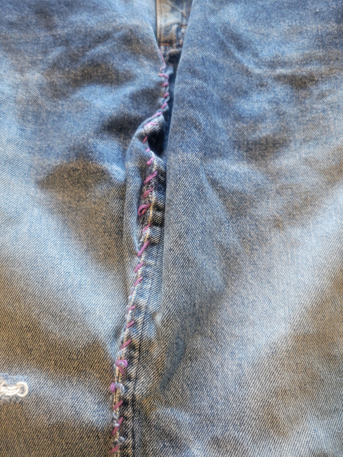 VINTAGE 1970S LEE DENIM HANDMADE MAXI SKIRT WAIST Size 32 USA MADE Hippie Boho