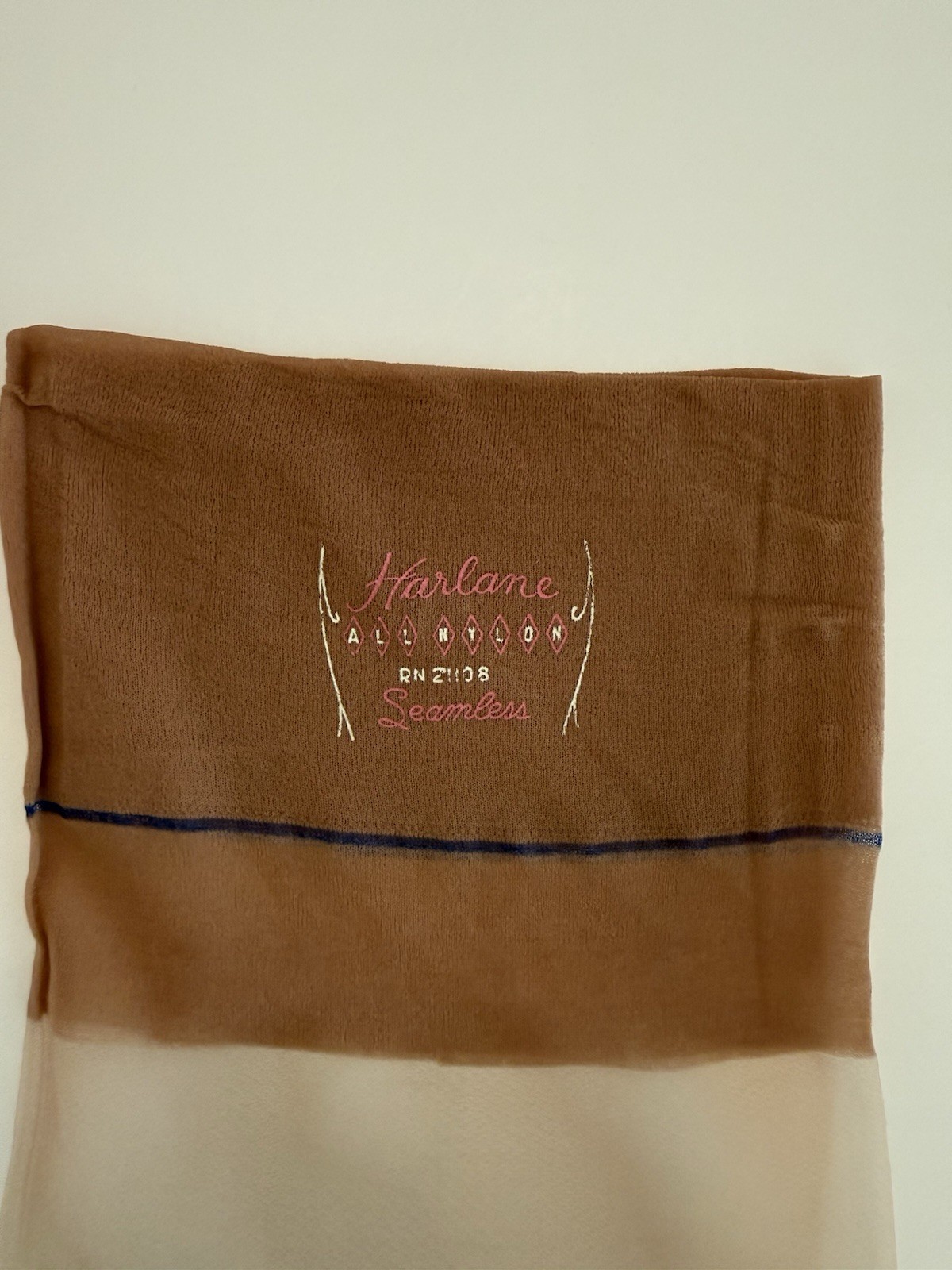 Vintage Harlane Seamless Mesh Stockings Stretch Comfort Top 37/38 Inches Long